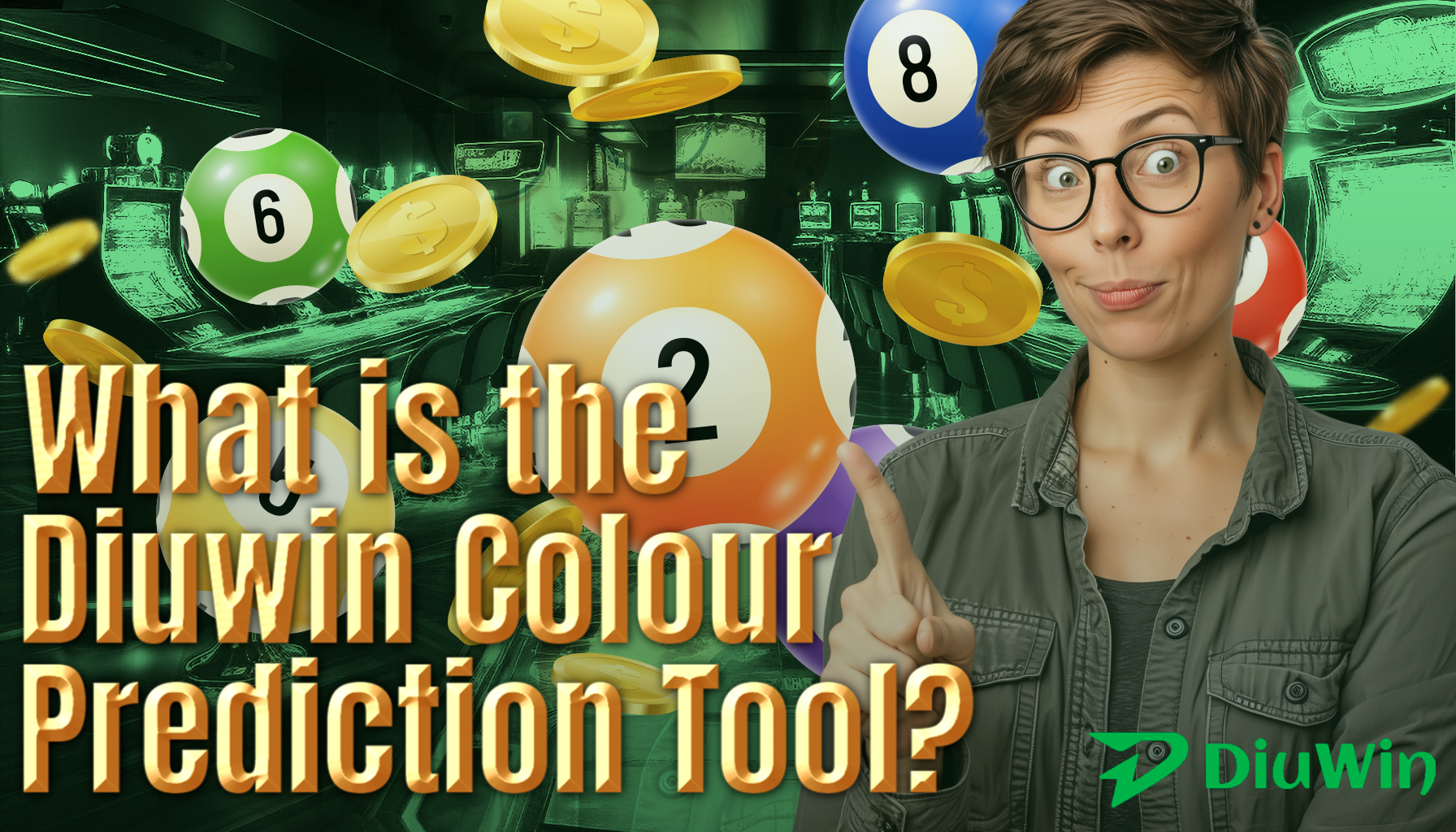 a woman explaining on what is this diuwin colour prediction tool